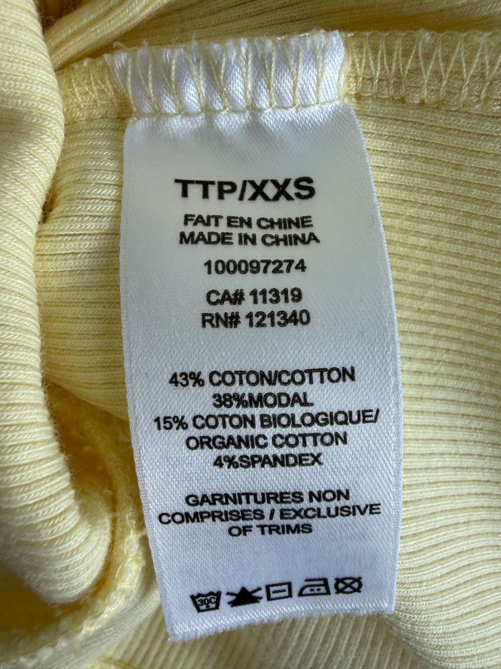 Dynamite Yellow Ribbed Tank Top - Picture 4 of 4